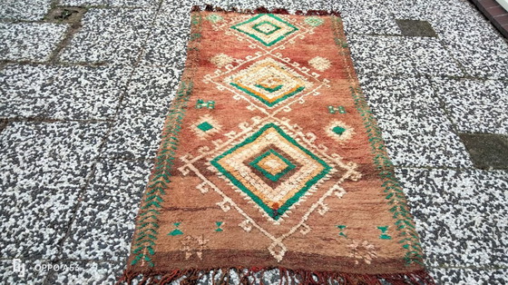 Image 1 of Hand-knotted Berber wool rug 161x84cm