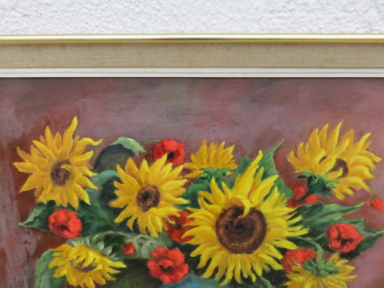 Image 1 of Bodegón, girasol, firmado