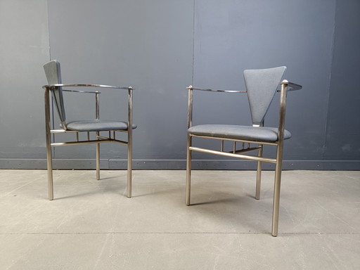 Set of 4 postmodern dining chairs by Belgochrom, 1980s