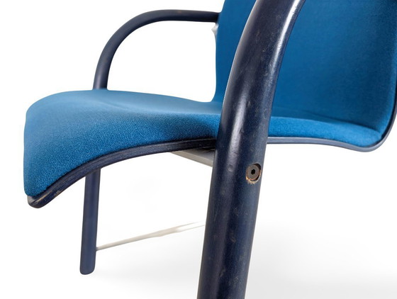Image 1 of Original 4-piece Thonet S320 stacking chair set, Böhme Schneider, blue