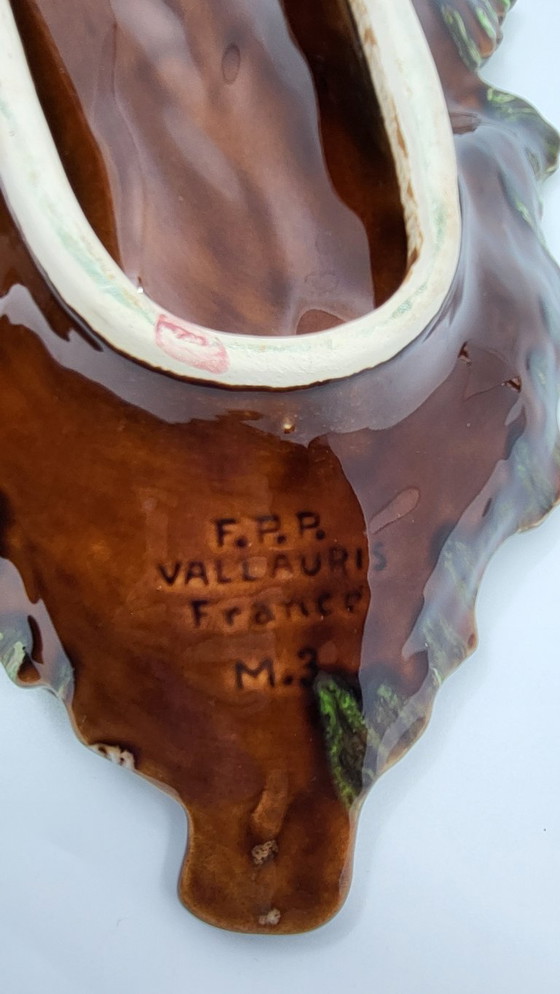 Image 1 of Taza de cerámica verde Vallauris Francia Costa Azul 1970