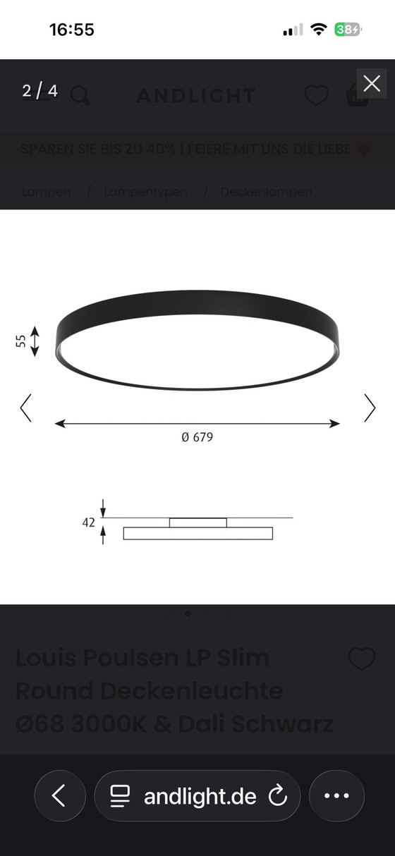 Image 1 of Louis Poulsen LP Slim Round Ø 68 cm – Like new