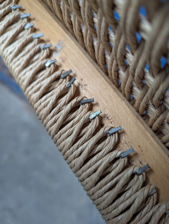 Image 1 of Silla de comedor J.L. Moller modelo 401 de roble y cuerda de papel