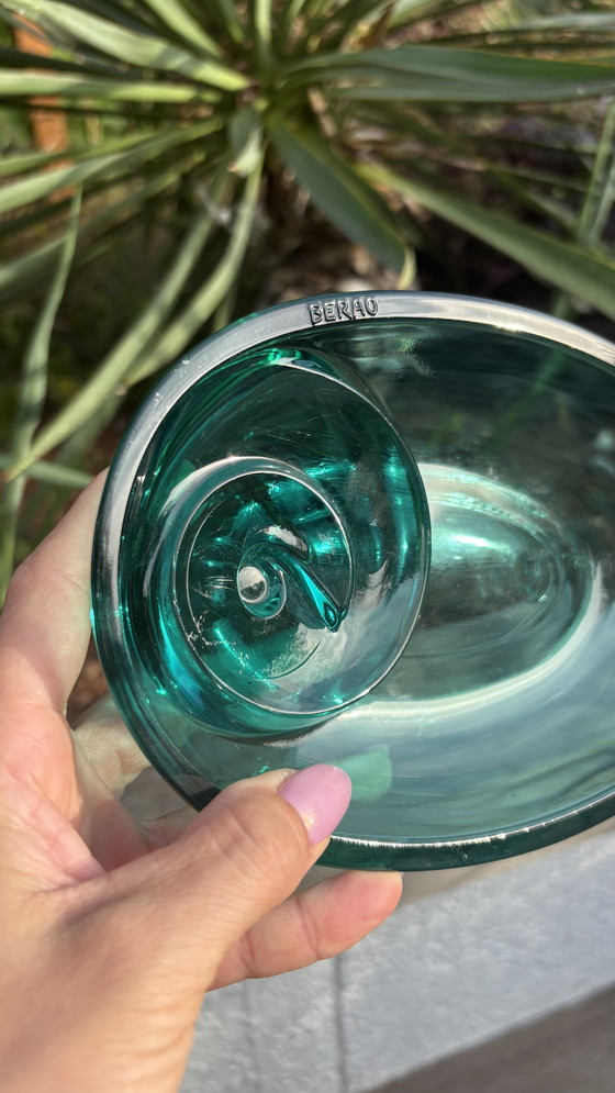 Image 1 of Joyero de diseño español Joaquin Berao cuenco de cristal turquesa