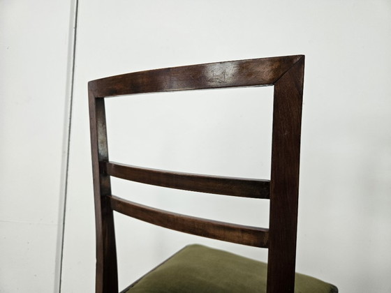 Art Deco eetkamerstoelen van walnoothout en stof, 1940 – Wood, Klassiek (photo 13 of 13)
