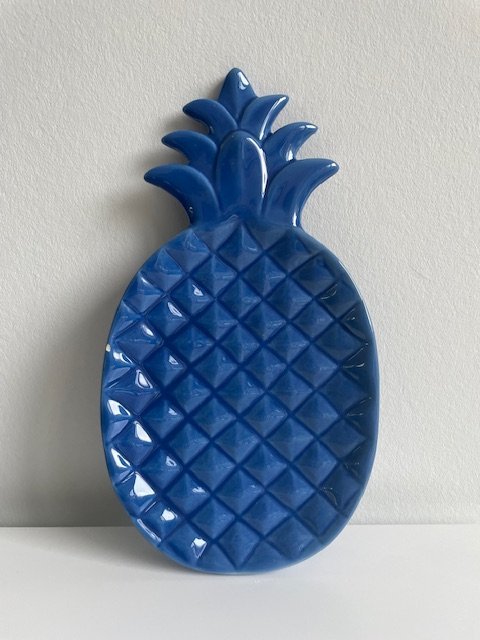 Serveerschaaltje Ananas Vorm Blauw Keramiek