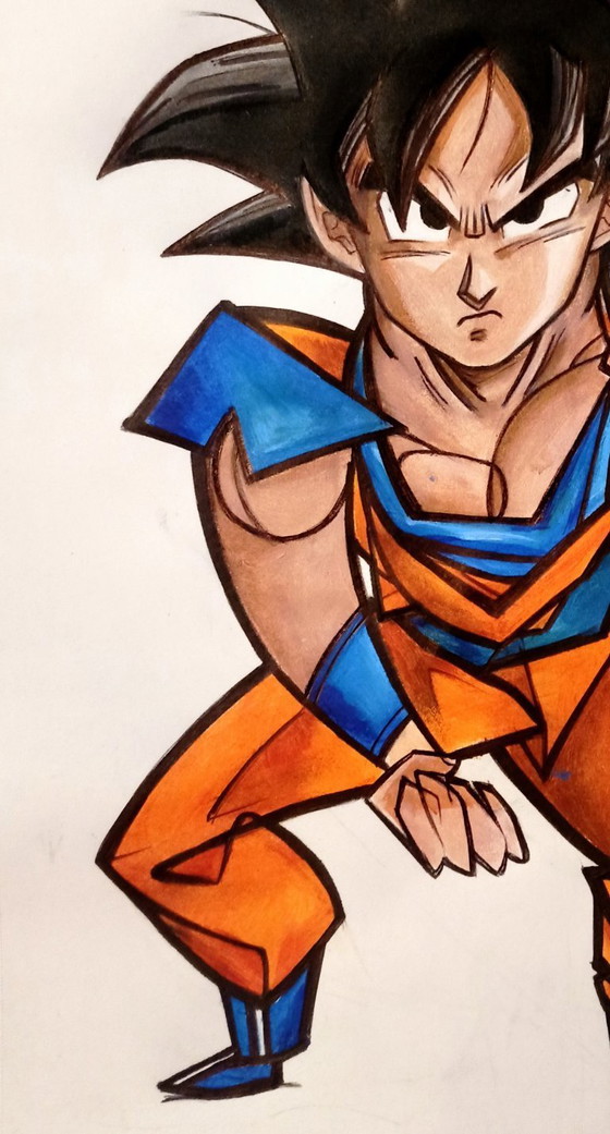 Image 1 of Nunzio Maccioni - Goku incontra Picasso - Disegno incorniciato