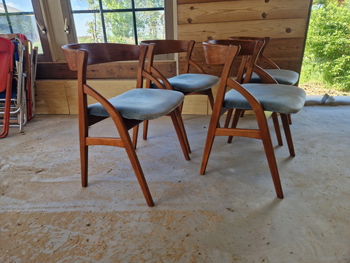 4 Danish Dyrlund Teak Dining Chairs