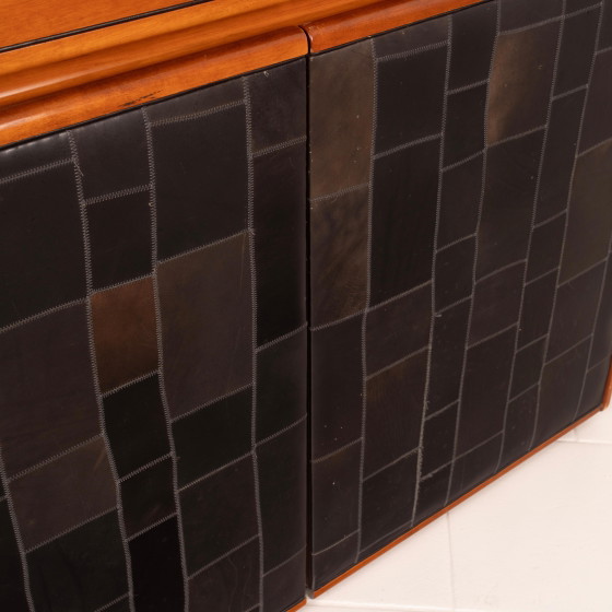 Tito Agnoli 1970 Italienischer Pekari Schwarzer Leder Schrank für Caleido – Schränke, Italian Design (photo 20 of 27)