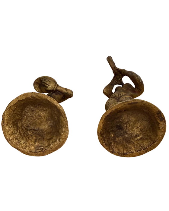 Hindu Bronze Altar Statues – Pair – Ritual Figures – Sculpture (photo 2 of 10)