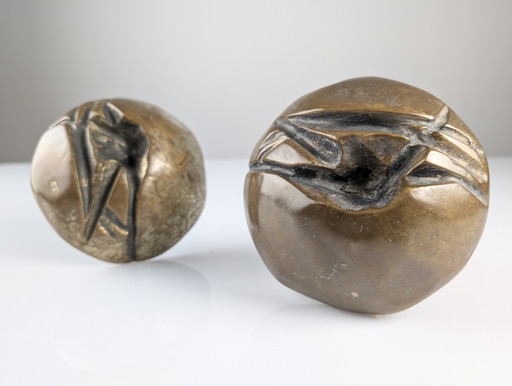 Brutalistische Tür mit Doppelgriff aus Bronze, 1970er Jahre