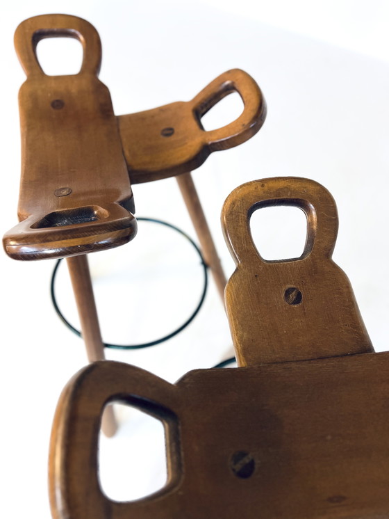 Image 1 of 2x brutalistischer Barhocker 'Marbella', Conoform '60