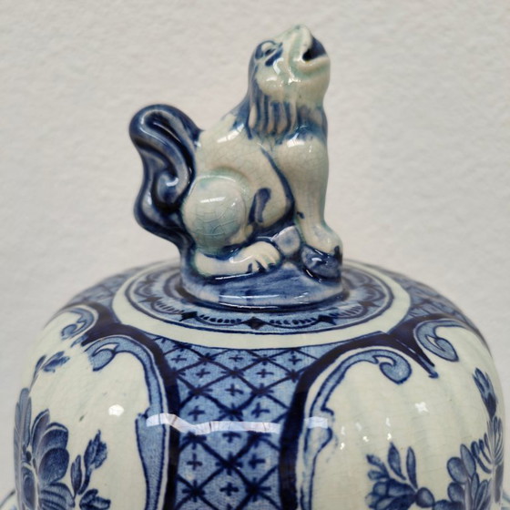 Image 1 of Antieke Vintage Vaas Dekselvaas Porselein Petrus Regout Maastricht Porselein  