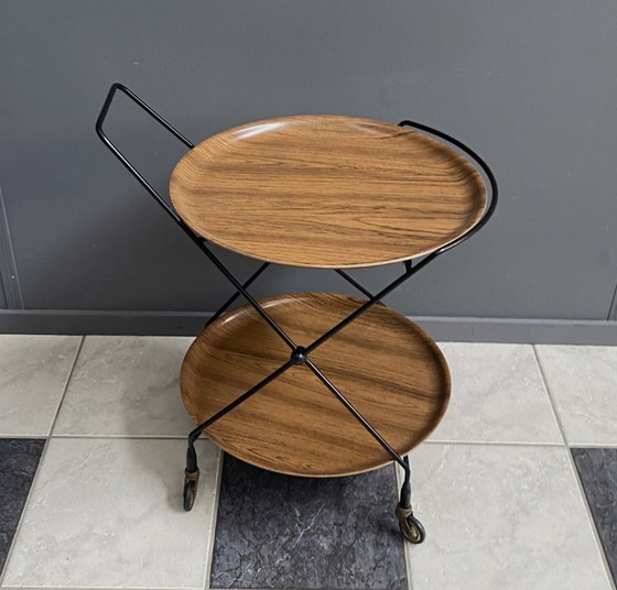Image 1 of Carrello di servizio pieghevole attribuito a Paul Nagel per Jie Gantofta, Svezia, anni '60.