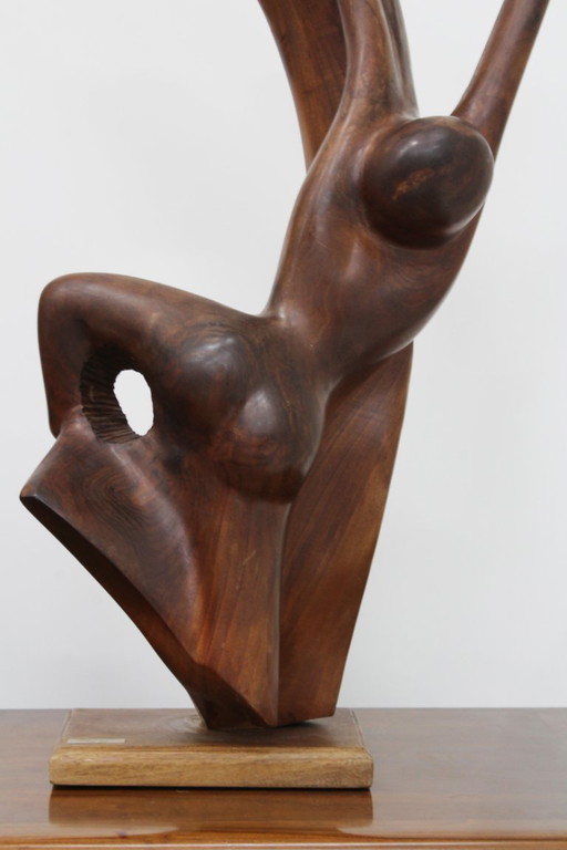 Vintage mahogany sculpture by Frank Coronado+