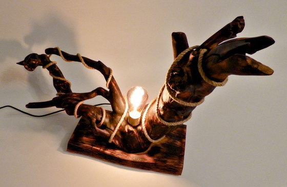 Image 1 of Tischlampe aus Wurzelholz