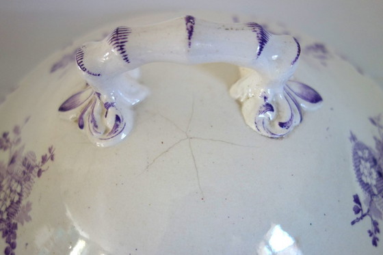 Image 1 of Soupière Longwy Modèle Hanoi Terre de Fer Début XXème