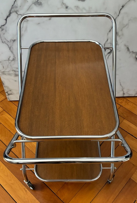 Vintage serveerwagen op wielen – Metal (photo 5 of 10)