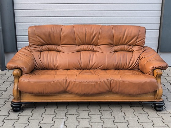 Divano in Pelle di Alta Qualità – 200 × 95 cm – Divani 3 posti, Legno (photo 5 of 13)
