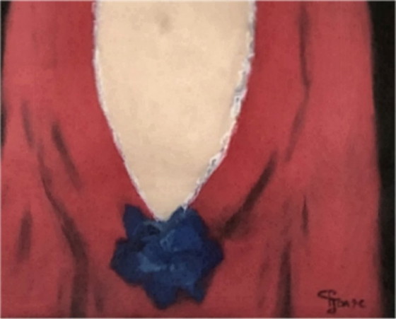 Image 1 of Art Déco Grand Tableau Portrait Femme Gouache Signée C Janse 68x52 cm