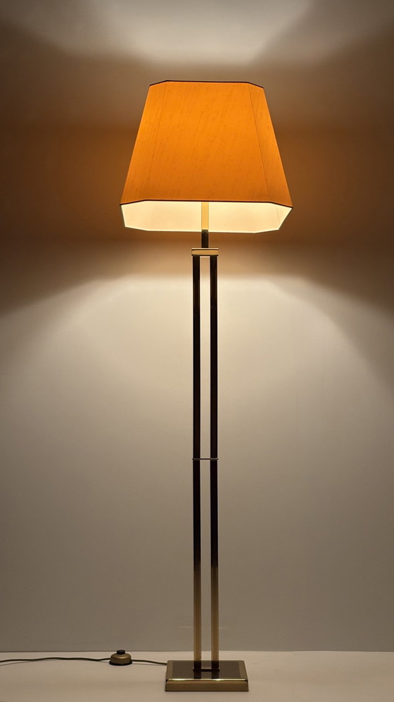 Image 1 of Lampadaire vintage en laiton massif, style années 70-80, design Deknudt