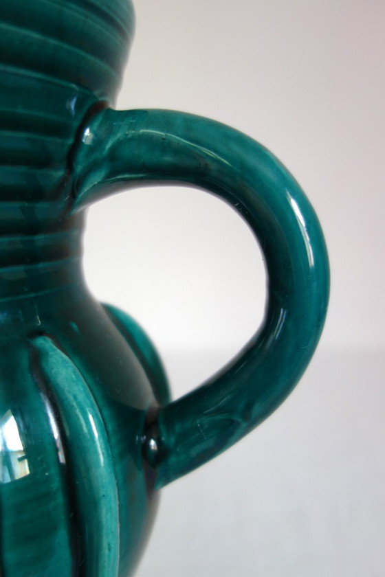 Vaso brocca in ceramica Accolay, anni '60, Accessori da tavola, Verde, Vintage (foto 8 di 12)
