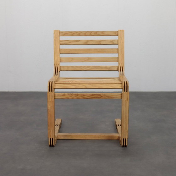 Rare Pair of Postmodern Constructivist Chairs, Netherlands, 1980s – Armchairs, Wood (photo 3 of 10)