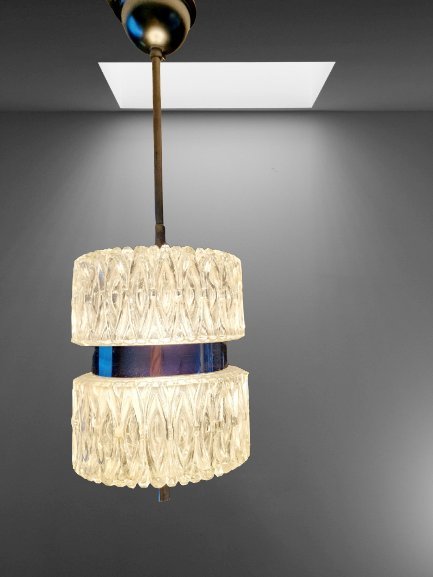 Image 1 of Suspension Austrolux Austria en verre chromé