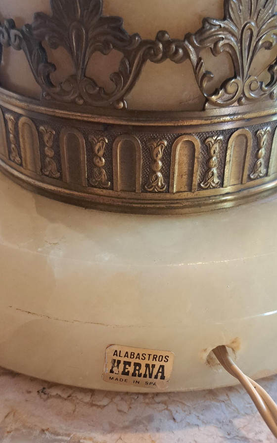 Image 1 of 2x lamp base vintage Alabaster Herna