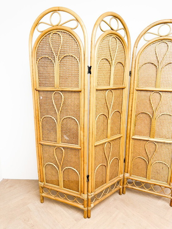 Image 1 of rattan folding screen