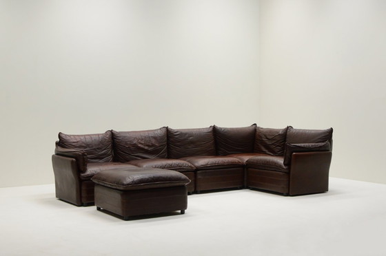 Image 1 of Large leather modular sofa, 1970s Germany.