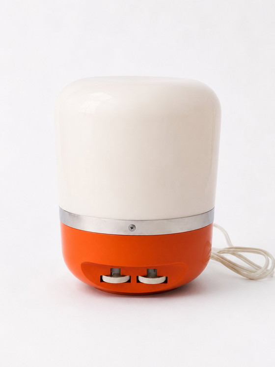 Image 1 of Oranje Europhon radiolamp uit 1970 van Adriano Rampoldi - icoon uit het ruimtetijdperk