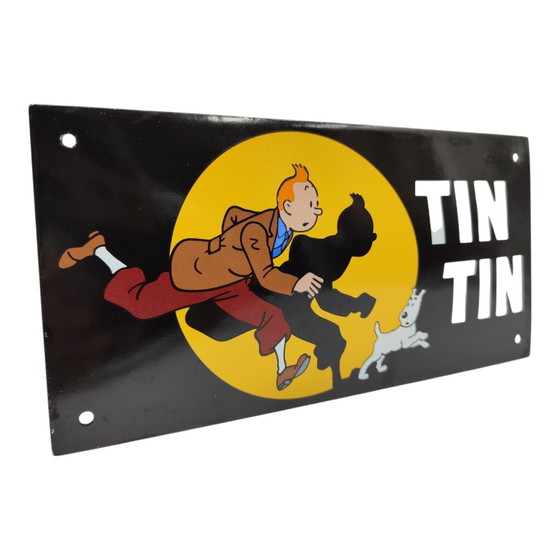 Image 1 of Plaque émaillée Tintin et Milou