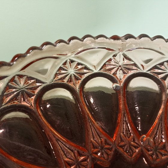 Image 1 of Beautiful Vintage Pink Depression Glass Bowl on a Foot