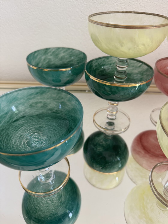 Image 1 of Coupes à glace multicolore cristal vénitien 