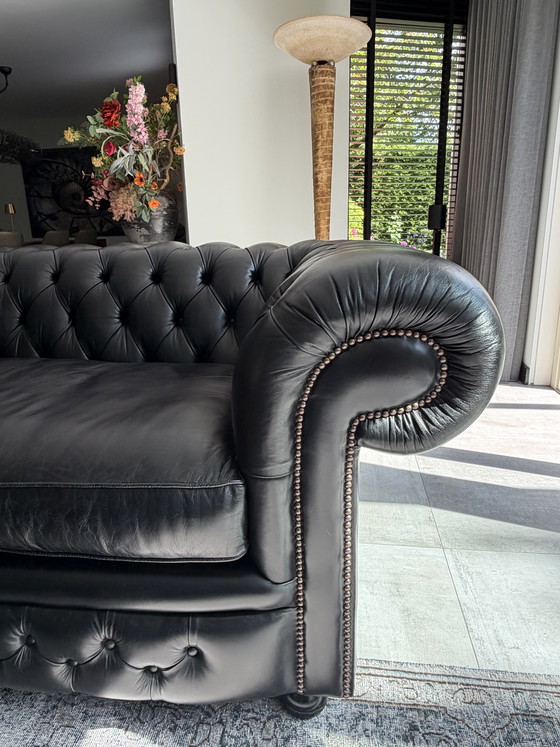 Image 1 of Originale inglese Springvale Chesterfield, modello Bristol Springvale, nero, 3,5 posti