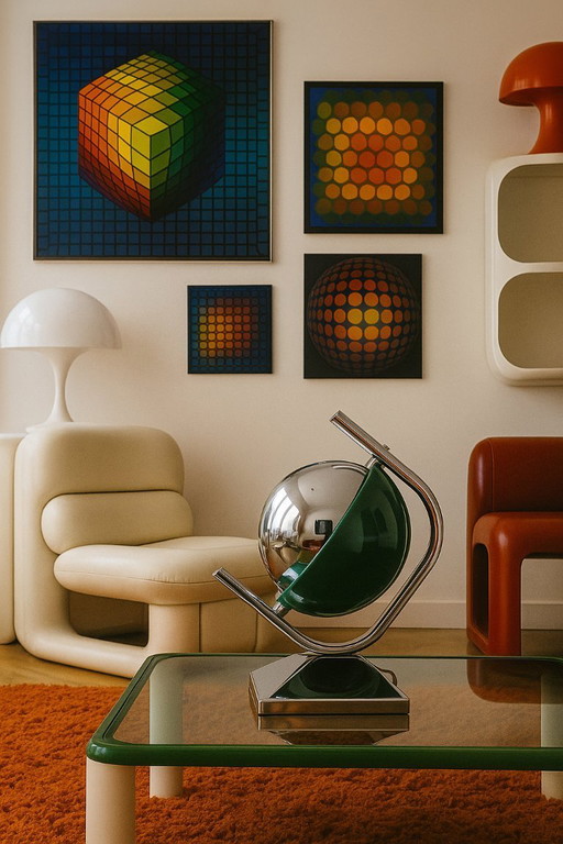 Lampe œil Eclipse par LP Oliva pour Grin Luz, années 1970