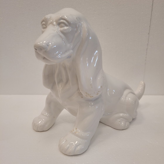 Image 1 of Escultura Perro “Basset Hound”, Cerámica, 40’S - Alemania