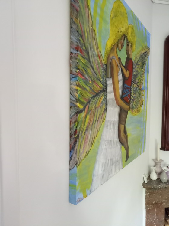 Image 1 of T.van Steenbergen "Angels" 100 x 100 cm