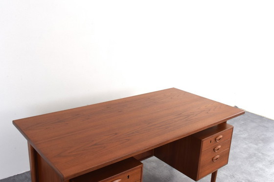 Image 1 of Mid-Century Danish Teak Executive Desk by Kai Kristiansen for FM Møbler, 1960s.
