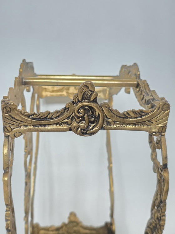 Vintage sierlijke messing paraplu- en wandelstokhouder | Antieke rococo-stijl – Paraplubak, Iron, Brass (photo 15 of 15)
