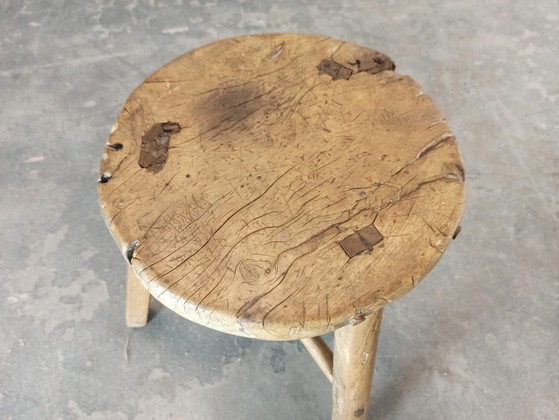 Sgabello in legno Wabi Sabi vintage, Sgabelli, Marrone (foto 10 di 11)