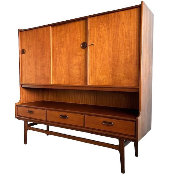 Image 1 of Mid-century Van Teeffelen Wébé Deens design highboard kast teak Van Teeffelen Wébé 1960's