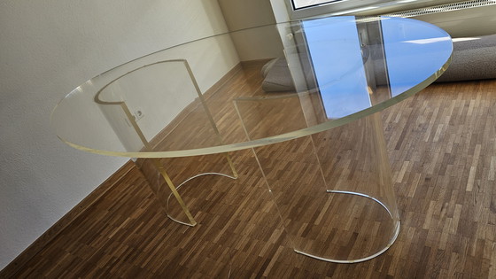 Image 1 of Dreamy Italian designer vintage acrylic glass dining table, Italy