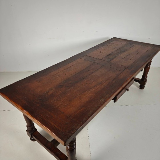 Image 1 of Large French oak monastery table 320/220 cm, early 20th century