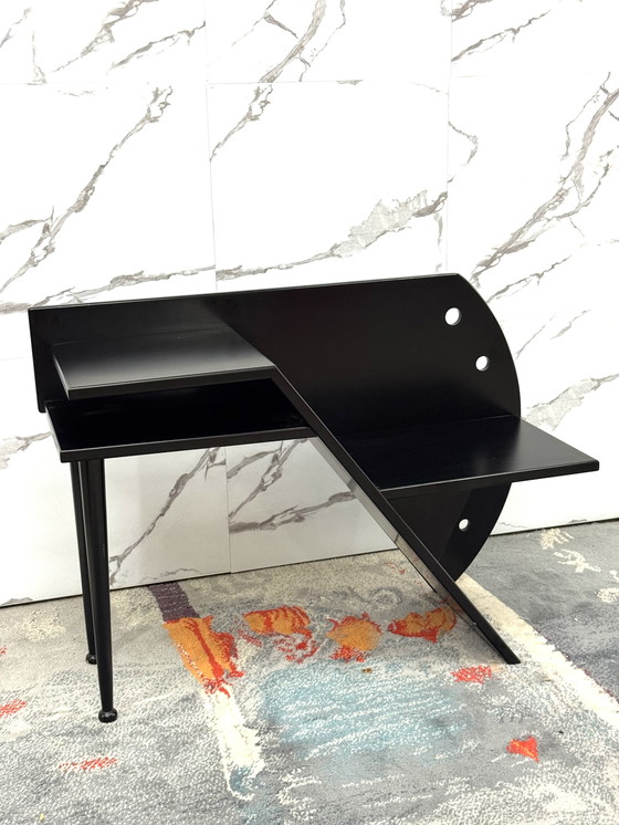 Image 1 of Paolo Pallucco Attr. Panchetta Con Tavolino E Portariviste Postmoderno Anni 80 