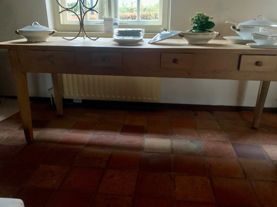 Image 1 of Dining table with 14 drawers, origin France circa 1920