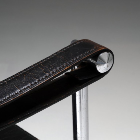 Image 1 of 1x Poltrona à Dossier Basculant (LC1) in pelle nera