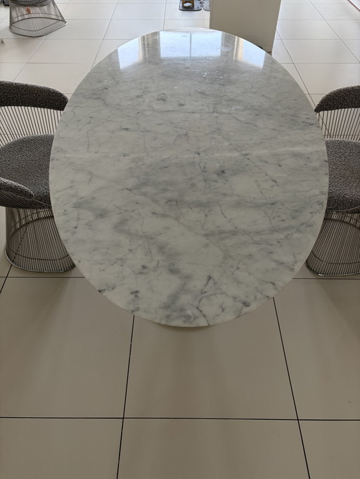 Carrara Marble Oval Dining Table