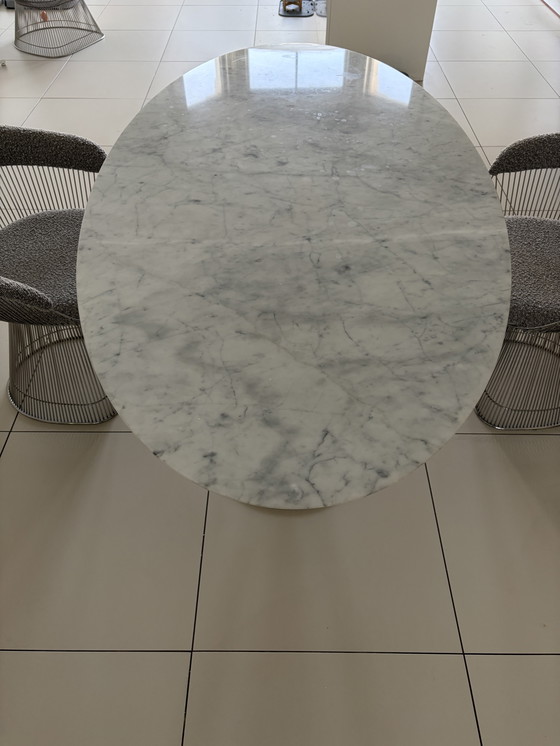 Image 1 of Carrara Marble Oval Dining Table